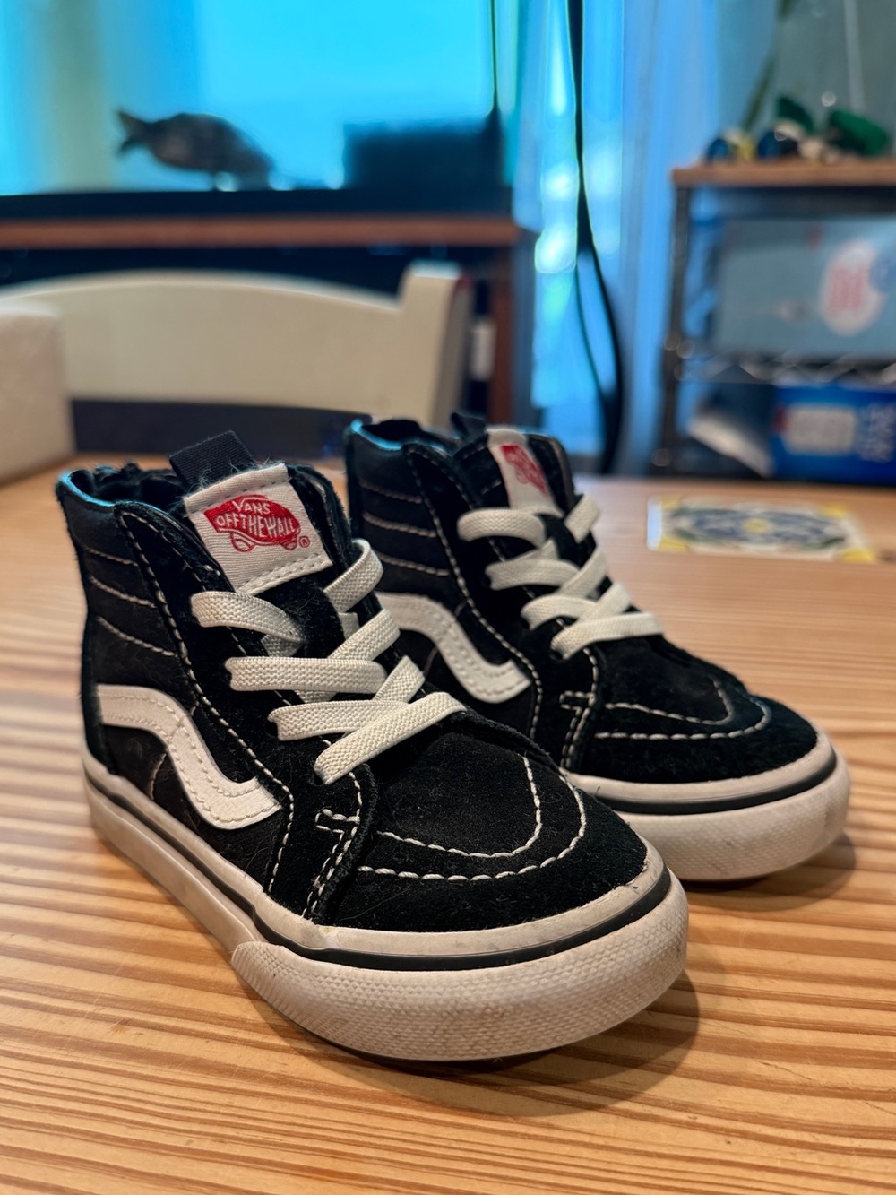 Vans Kids Black and White High-Top Skate Sneakers